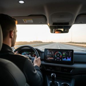 Driver monitoring vehicle performance with a digital dashboard