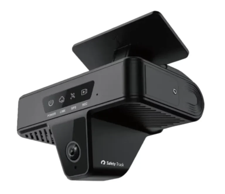 Fleet driver interacting with a surveillance camera, showcasing driver protection and awareness