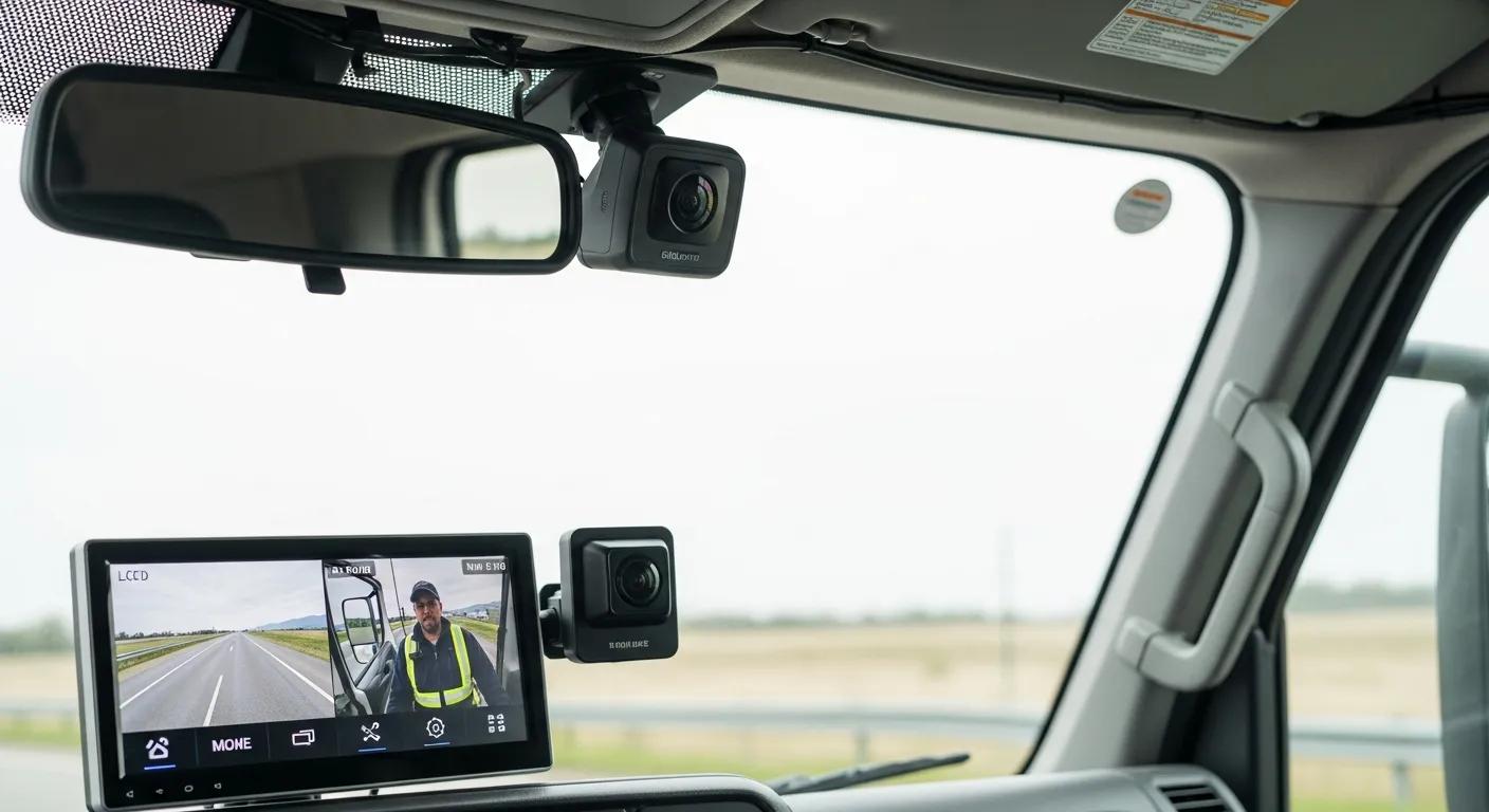 Modern fleet camera system installed in a commercial vehicle
