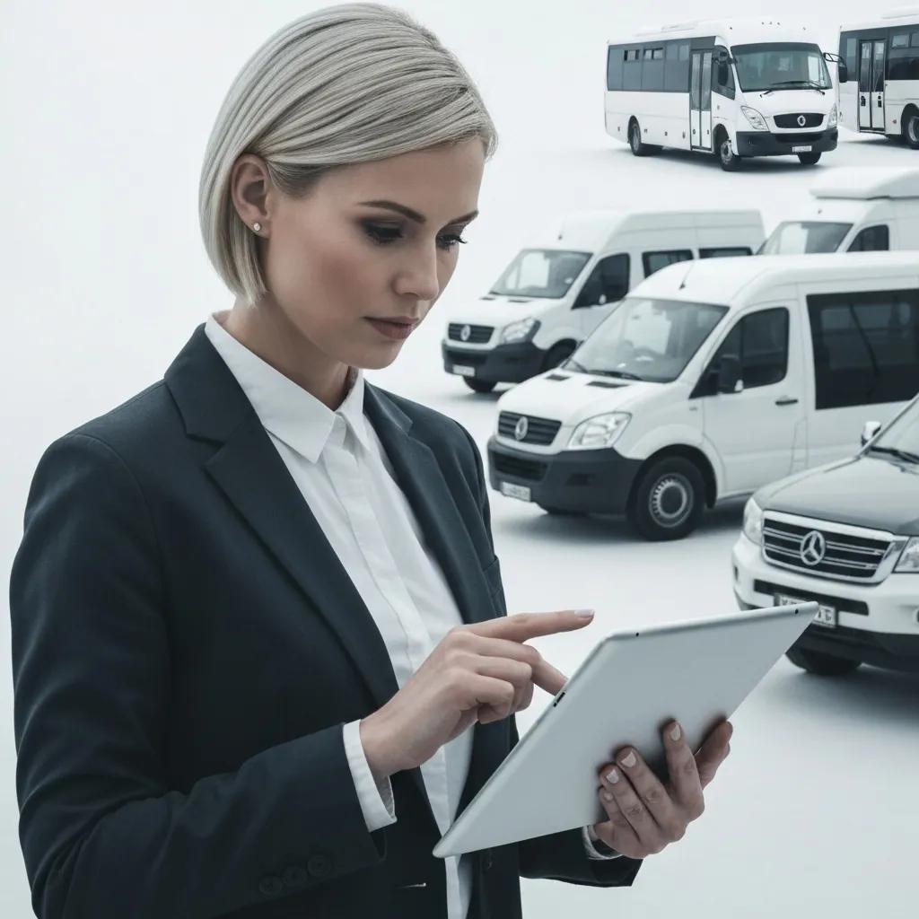 Fleet manager reviewing dash cam data to identify potential insurance discounts