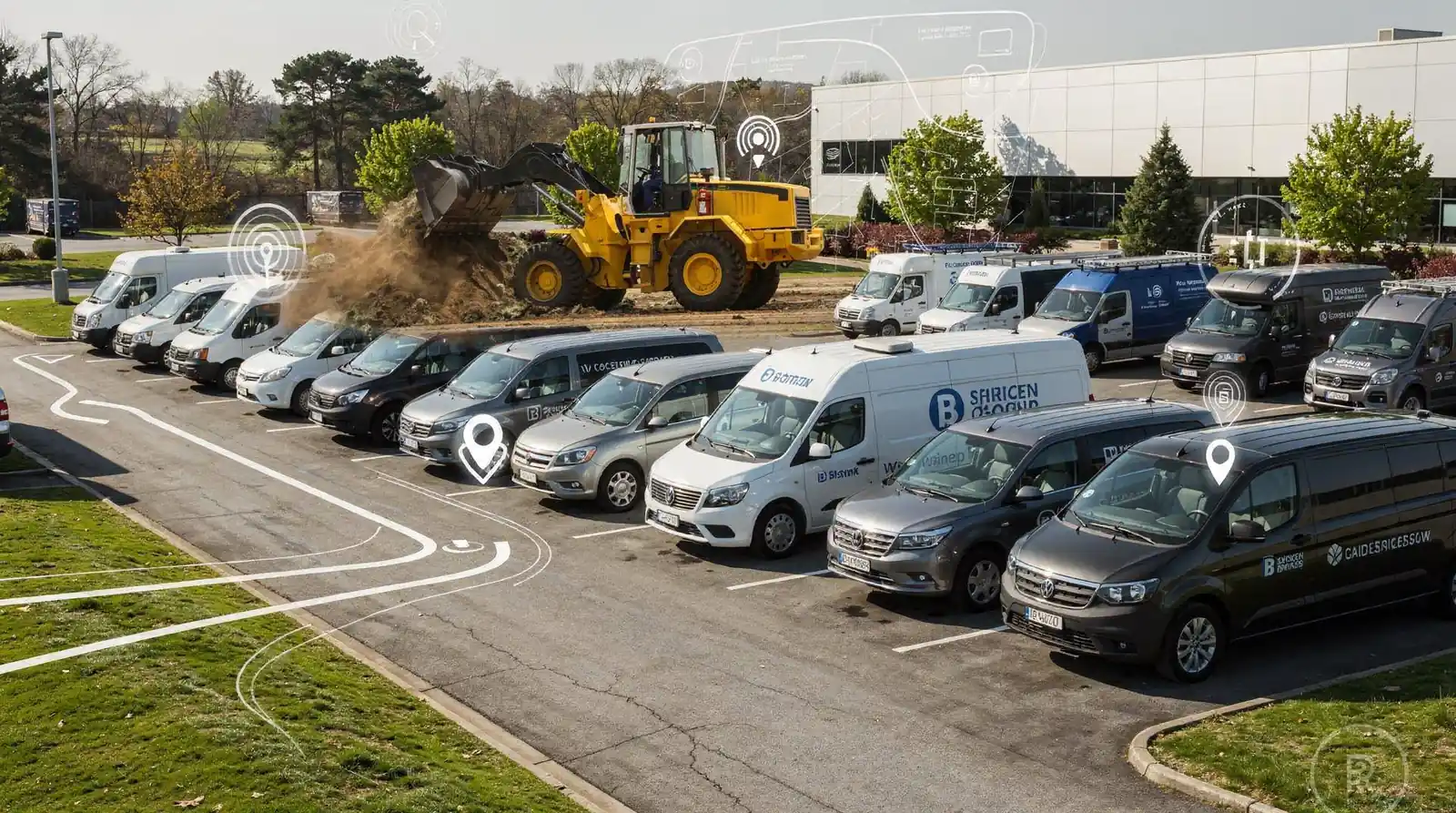 Advanced GPS systems pull telematics data to help fleet managers assess equipment utilization.; Real-time tracking